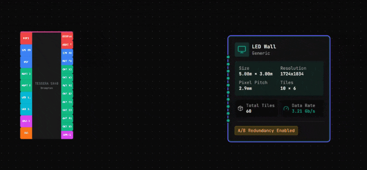 Batch connect - hold Shift while connecting to automatically wire all matching sequential ports