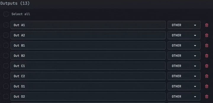 Shift+click range selection for ports in gear builder (click first, shift+click last)