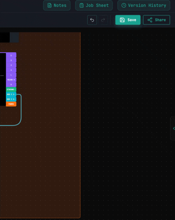Project Notes drawer - slide-out panel for project info accessible from all builder views